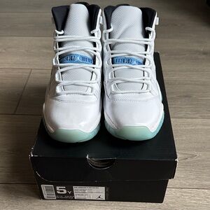Jordan Kids White and Light Blue Sneakers